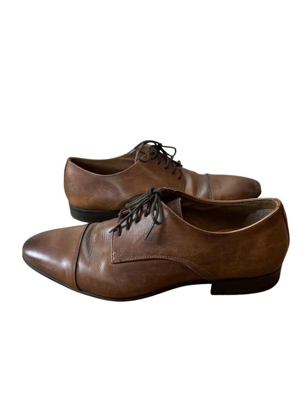 Aldo Size 9 Brown Soft Faux Leather Oxford Dress Shoes Made in Portugal